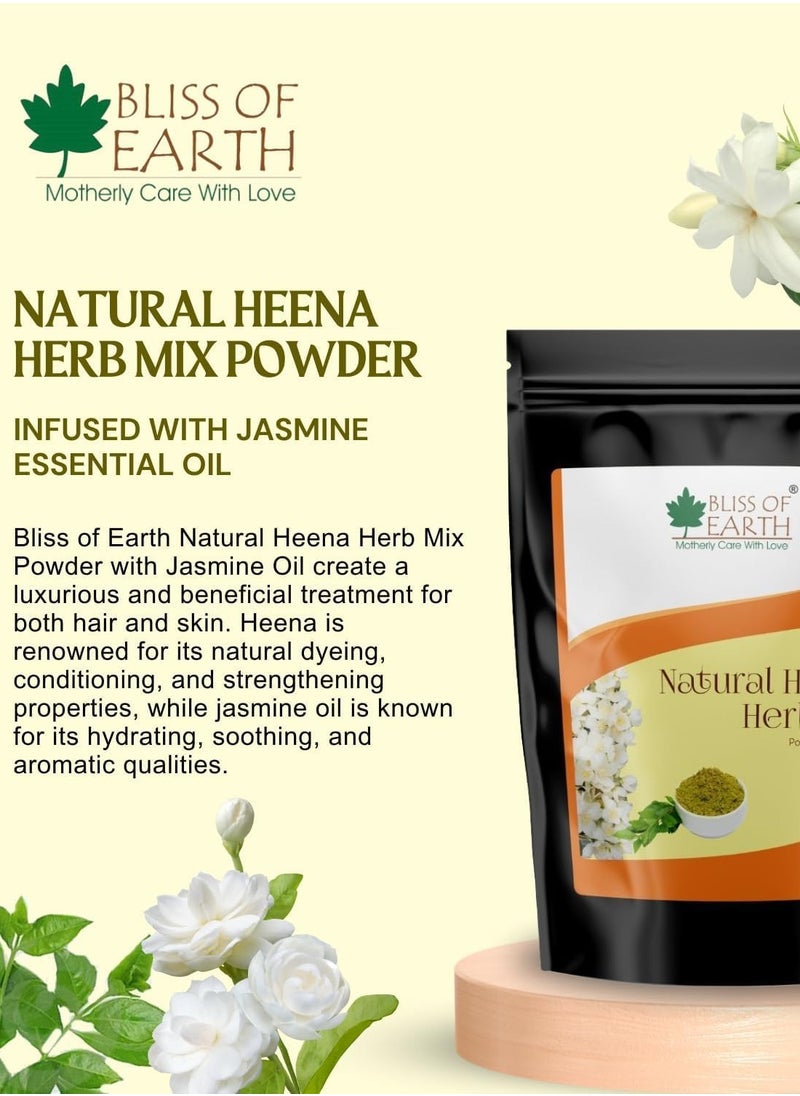 Herbal Henna for Hair Rose and Jasmine Special Combo Blended with Herbs Amla Neem Babul Gum and Essential Oils for Long Lasting Hair Color Hair Nourishment and Health – Pack of 2 x 100g