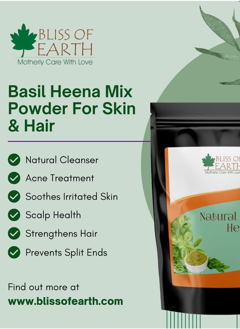 Herbal Henna for Hair: Rose & Lavander & Basil Set Blended with Herbs Amla, Neem, Babul Gum, & Essential Oils for Long Lasting Hair Color, Hair Nourishment & Health – Pack of 3 x 100g