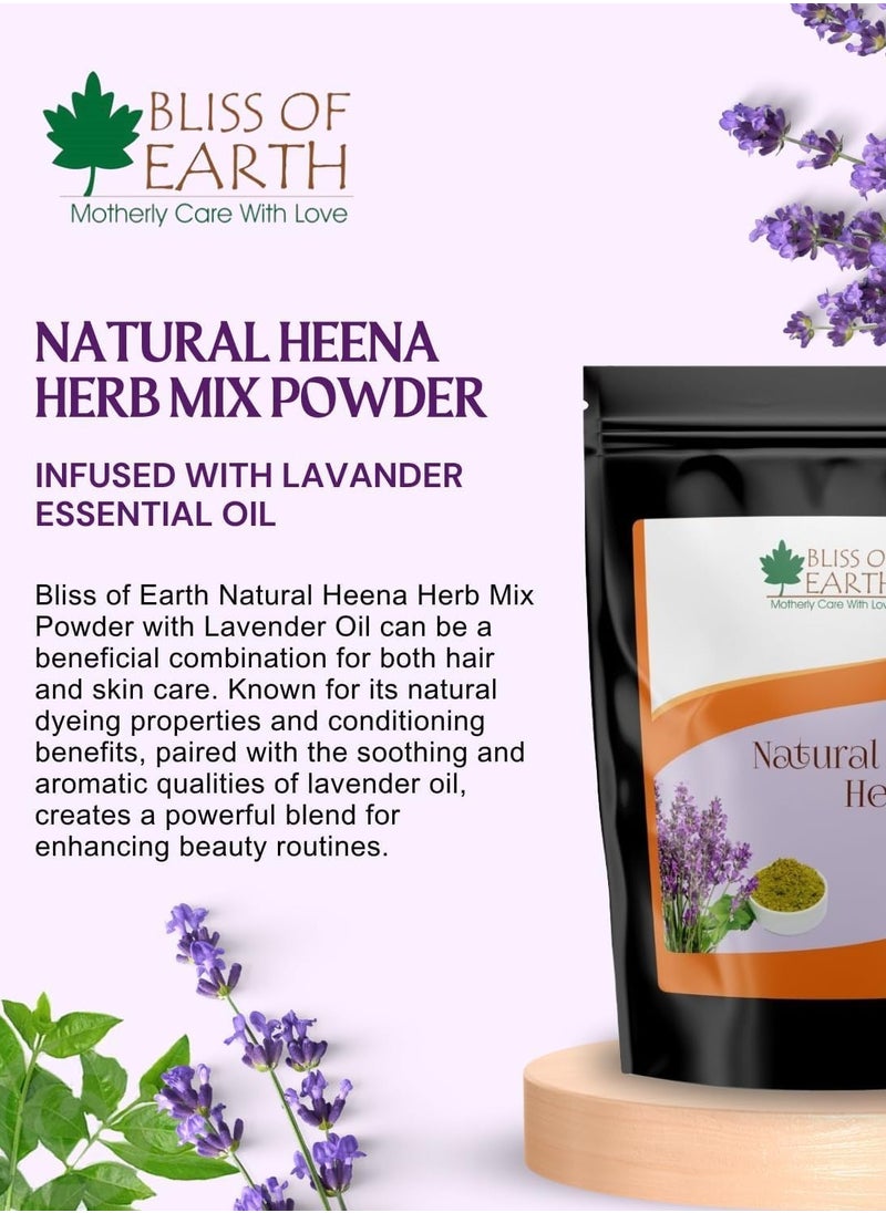 Herbal Henna for Hair: Rose & Lavander & Basil Set Blended with Herbs Amla, Neem, Babul Gum, & Essential Oils for Long Lasting Hair Color, Hair Nourishment & Health – Pack of 3 x 100g