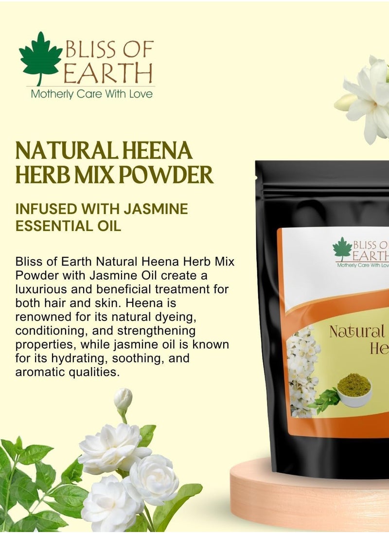 Herbal Henna for Hair: Rose & Jasmine & Basil Set Blended with Herbs Amla, Neem, Babul Gum, & Essential Oils for Long Lasting Hair Color, Hair Nourishment & Health – Pack of 3 x 100g