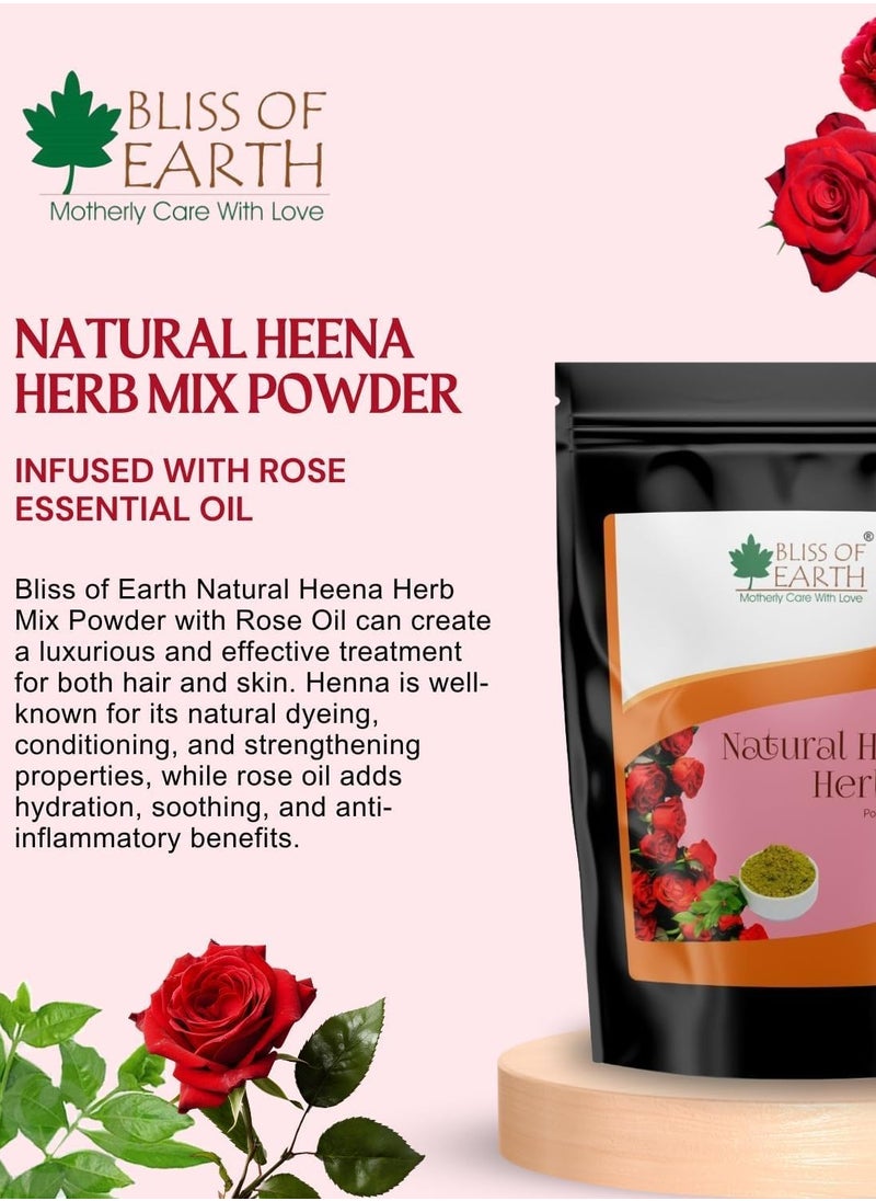 Herbal Henna for Hair: Rose & Lavender Special Combo Blended with Herbs Amla, Neem, Babul Gum, & Essential Oils for Long Lasting Hair Color, Hair Nourishment & Health – Pack of 2 x 100g