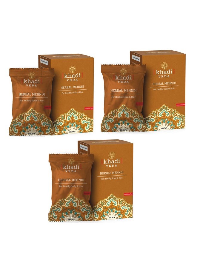 Herbal Mehndi Henna Powder 100Gm Each (Pack Of 3)(Brown)