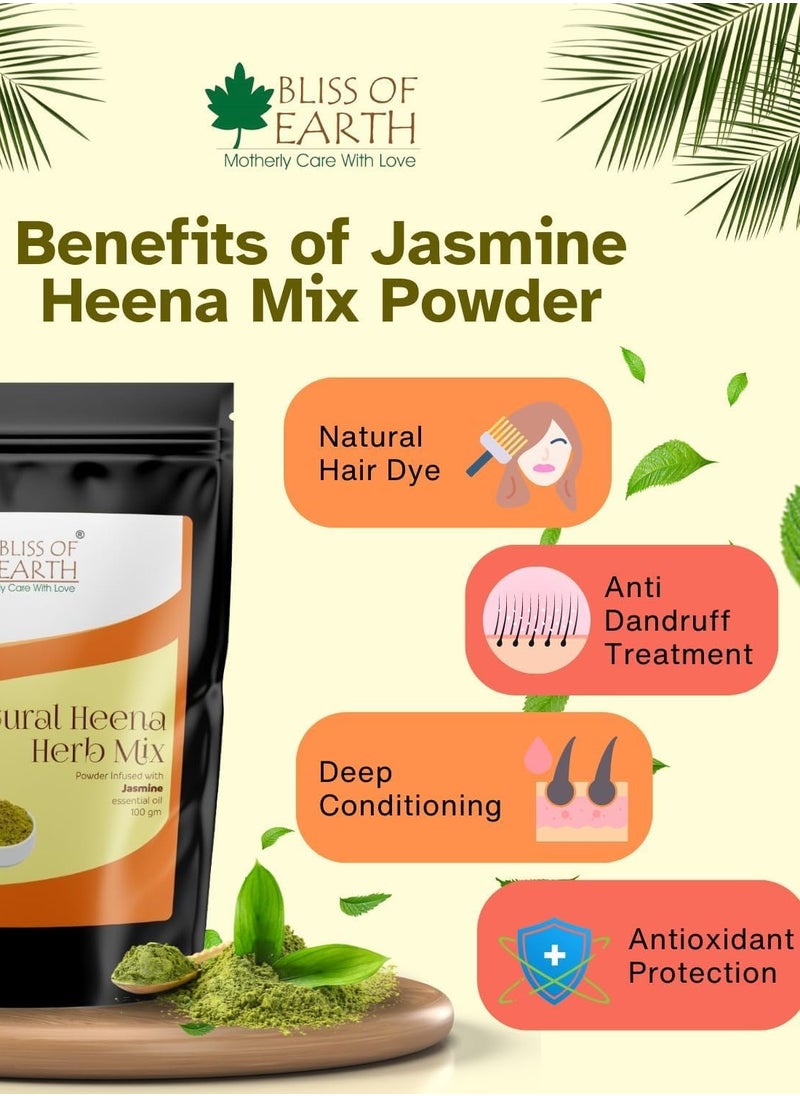 Herbal Henna for Hair: Rose & Lavender & Jasmine Set Blended with Herbs Amla, Neem, Babul Gum, & Essential Oils for Long Lasting Hair Color, Hair Nourishment & Health – Pack of 3 x 100g