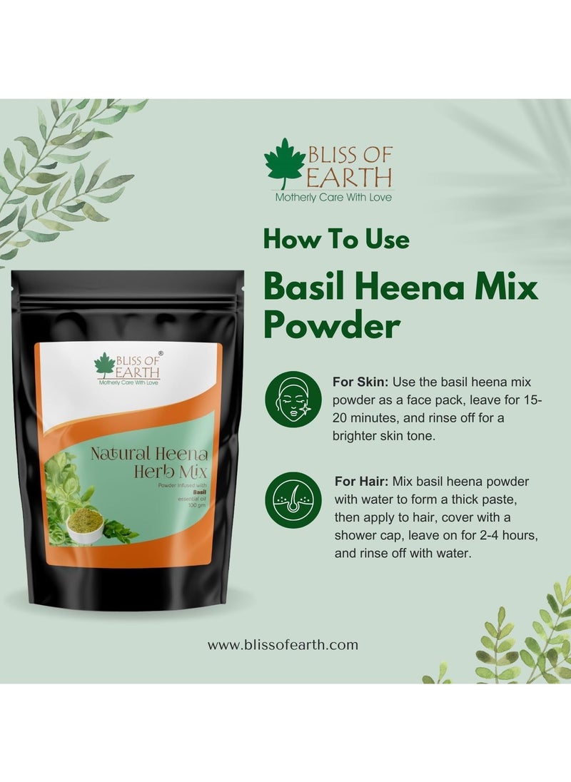 Herbal Henna for Hair: Lavender & Jasmine & Basil Set Blended with Herbs Amla, Neem, Babul Gum & Essential Oils for Long Lasting Hair Color, Hair Nourishment & Health – Pack of 3 x 100g