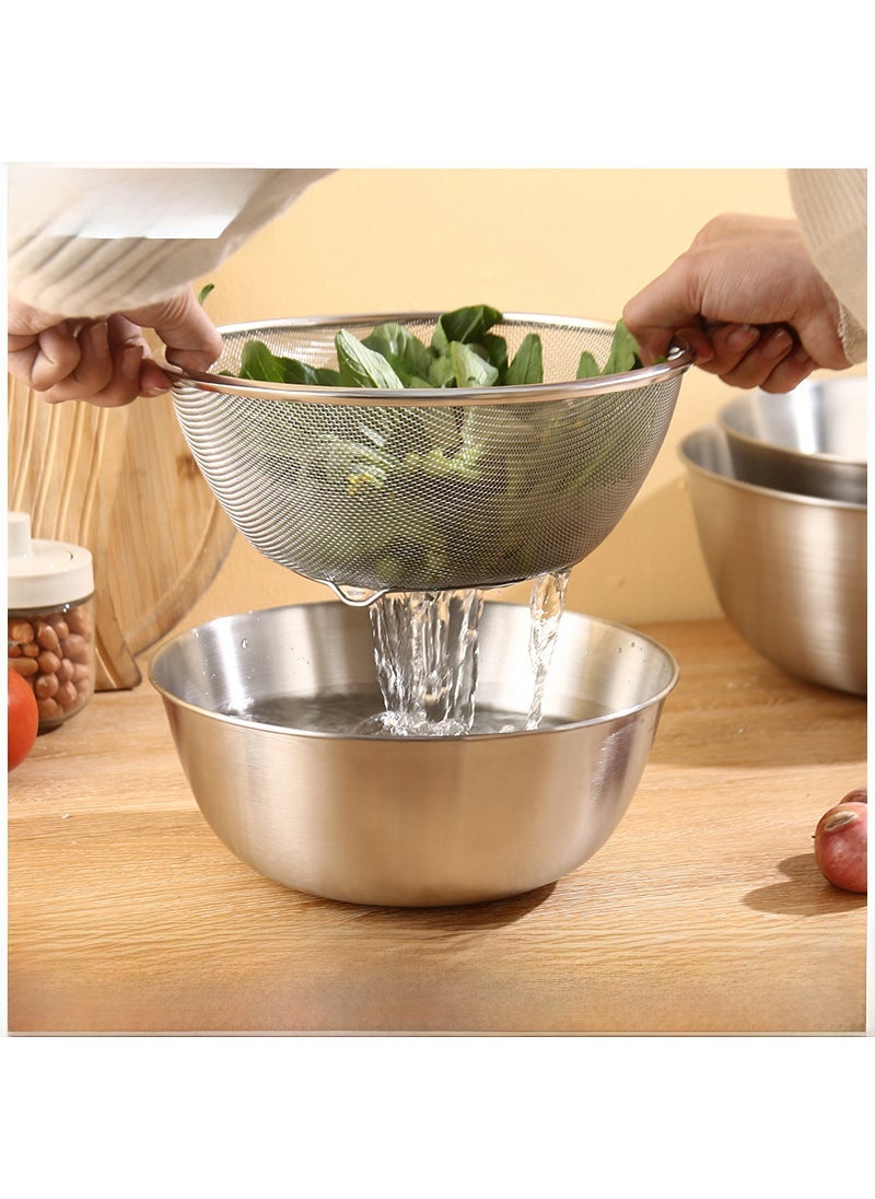 304 Stainless Steel Drain Basket with Scale three-piece set