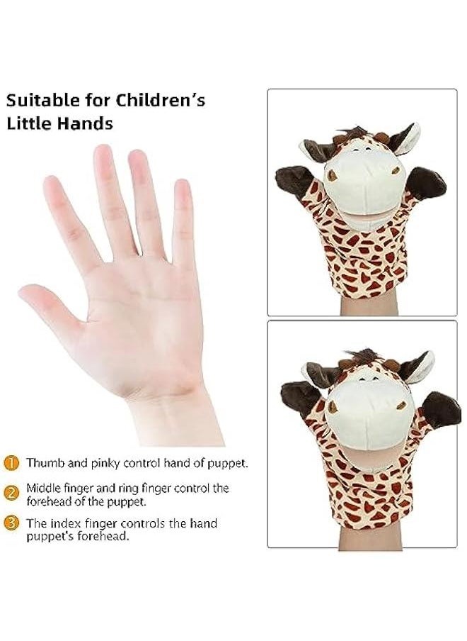 4 Packs Hand Puppets for Kids, Wild Animals Sooty and Sweep Puppets,  Animal Puppets for Children Toddlers Boys Girls