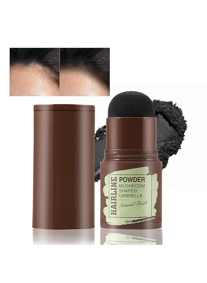 Natural Hairline Powder, Hair Shading Sponge Pen, Hairline Shadow Powder Stick, Quick Hair Root Touch-Up, Paired With 2 Pairs Of Eyebrow Stamp (Black)