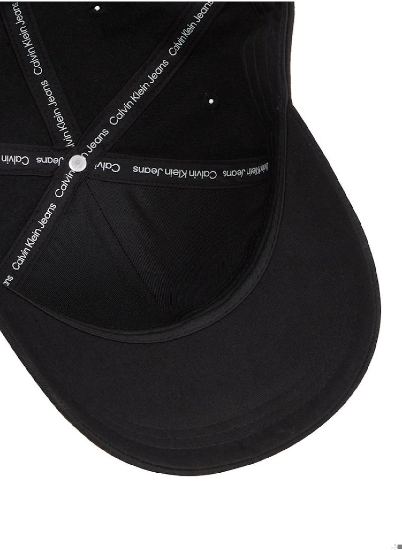 Men's Monogram Embroidered Cap - Polyester Blend, Black