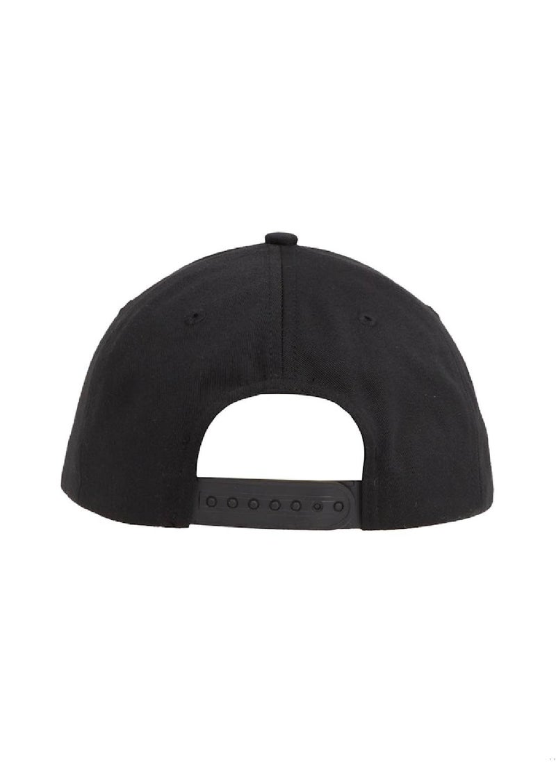 Men's Monogram Embroidered Cap - Polyester Blend, Black