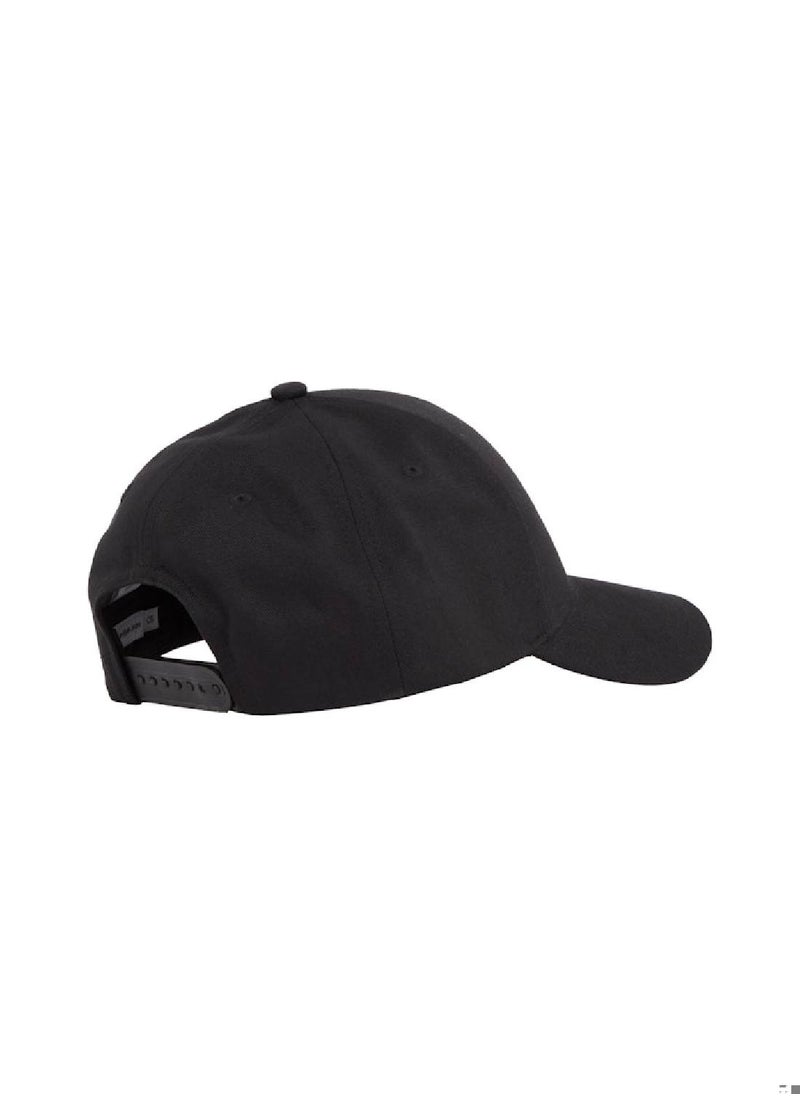 Men's Monogram Embroidered Cap - Polyester Blend, Black