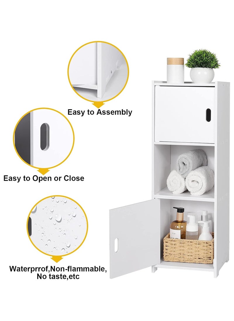 Waterproof Bathroom Storage Cabinet White 25x80x22cm