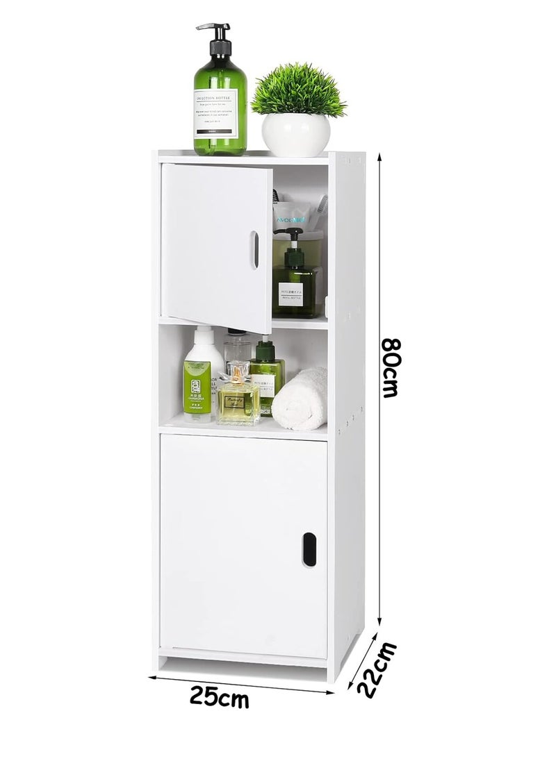 Waterproof Bathroom Storage Cabinet White 25x80x22cm