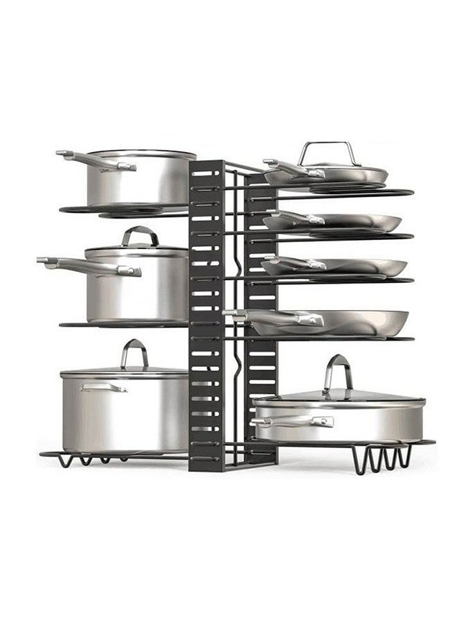 8-Layer Adjustable Pot Rack,Multifunctional Bilateral Pot Rack With Base,Adjustable Kitchen Storage Rack,Easy Disassembly And Assembly