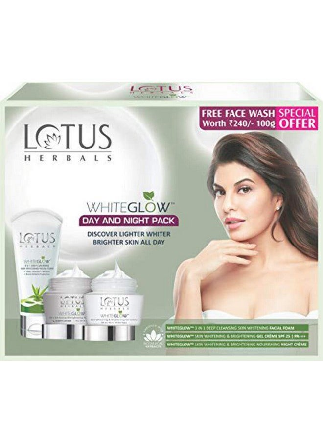 Whiteglow Day And Night Pack With Face Wash | For Skin Brightening | Day Cream | Night Cream | Facewash | 220G