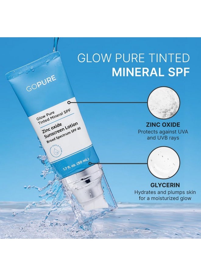 Glow Pure Tinted Mineral Spf 40 Pa +++ | Dermatologist-Tested Face Sunscreen | Tinted Moisturizer With Spf | Protected Glowing Skin | No Artificial Fragrance, Reef-Friendly & Natural Sunscreen