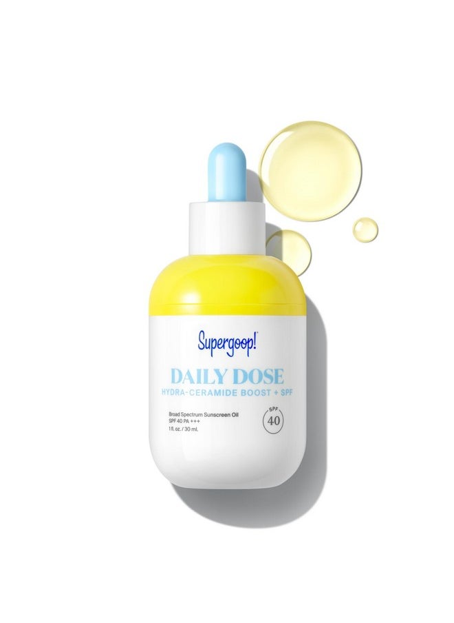 Daily Dose Hydra-Ceramide Boost + Spf 40 Oil Pa+++, 1 Fl Oz - Broad Spectrum Sunscreen Serum - Helps Replenish, Hydrate & Protect Skin - For All Skin Types