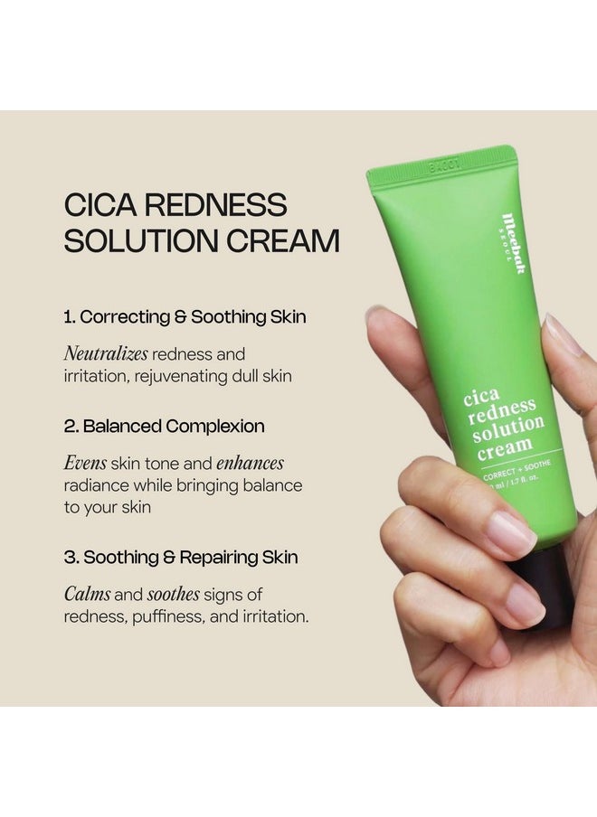 Cica Redness Solution Cream | Redness Relief For Face | Green Color-Corrector | Bb Cream For Sensitive Skin | Green Color Corrector - Fair To Medium Skin