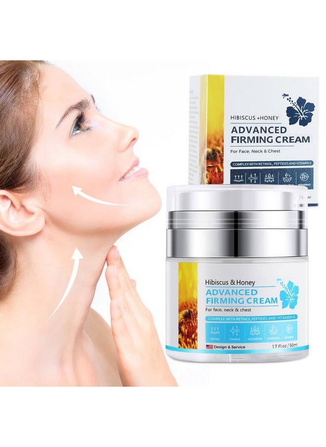 50Ml Neck Firming Cream, Hibiscus & Honey Neck Creams For Tightening And Firming, Anti-Wrinkle Firming Cream For Neck And Face, Moisturizing & Hydrating With Collagen Retinol, Peptide