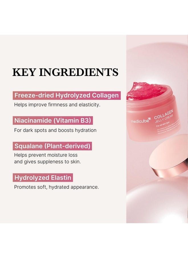 Collagen Jelly Cream-50Ml With Niacinamide And Freeze-Dried Collagen Improves Uneven Skin Tone, Boosts Hydration, And 24-Hour Glow. No Artificial Colors. Korean Skincare(1.69 Fl. Oz.)