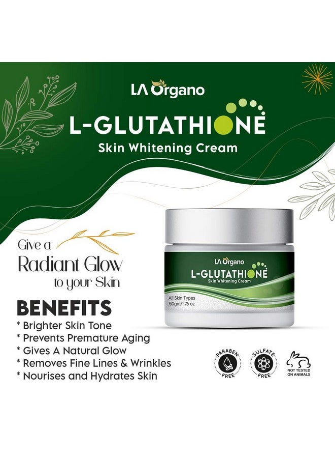 L-Glutathione Cream For Skin Whitening, Reduces Dark Spots And Skin Ageing With Vitamin C, 50Gm