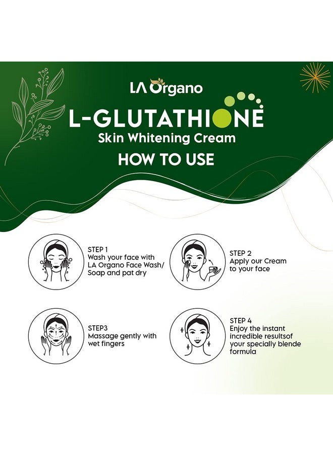 L-Glutathione Cream For Skin Whitening, Reduces Dark Spots And Skin Ageing With Vitamin C, 50Gm