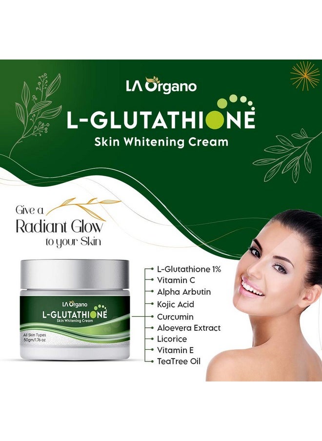 L-Glutathione Cream For Skin Whitening, Reduces Dark Spots And Skin Ageing With Vitamin C, 50Gm