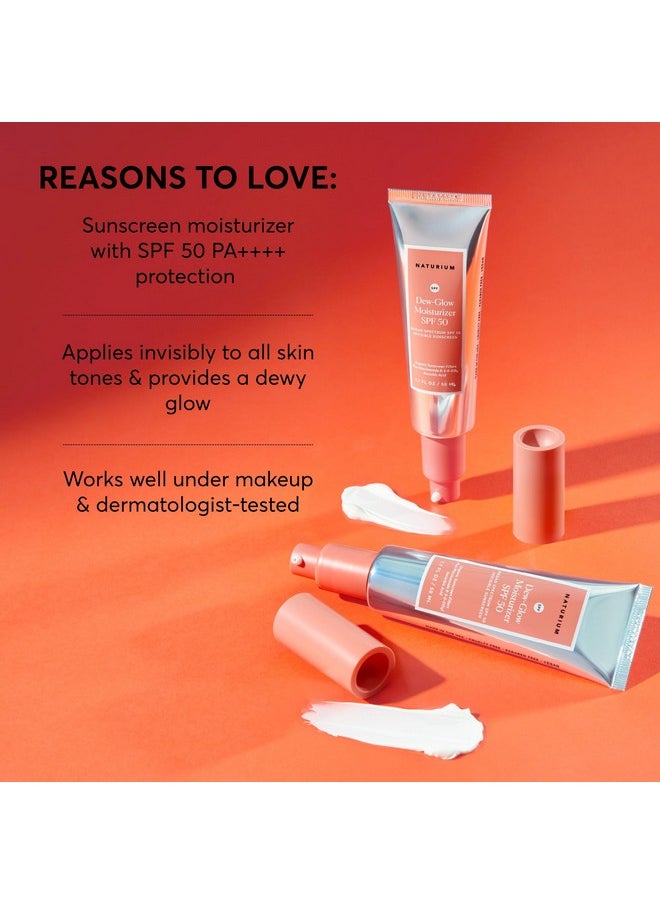 Dew-Glow Moisturizer Spf 50 Pa++++, Daily Moisturizing Sunscreen & Face Primer, Skin Protector With Dewy Finish, 1.7 Oz