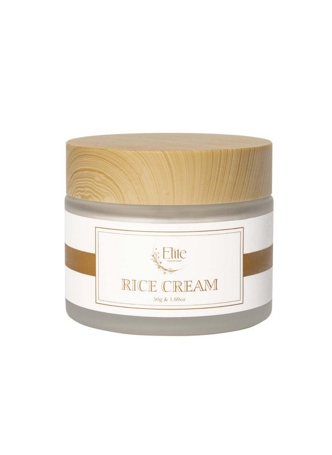 S] Rice Cream For Face- Rice Bran Extract Hydrating Face Cream For Smooth, Glowing Skin- Soothing Face Cream Moisturizer To Help Even Out Skin Tone- Natural Rice Ceramide Moisturizing