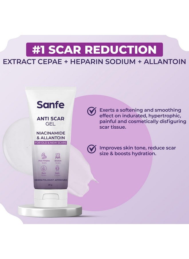 Anti Scar Gel - Niacinamide & Allantoin | Acne/Stretch/Burn Scars/Dark Circles Removal Cream | For Old & New Scars-20 G