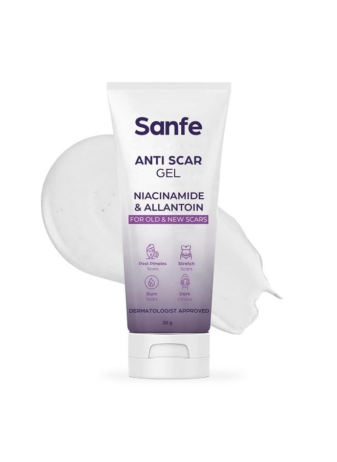 Anti Scar Gel - Niacinamide & Allantoin | Acne/Stretch/Burn Scars/Dark Circles Removal Cream | For Old & New Scars-20 G