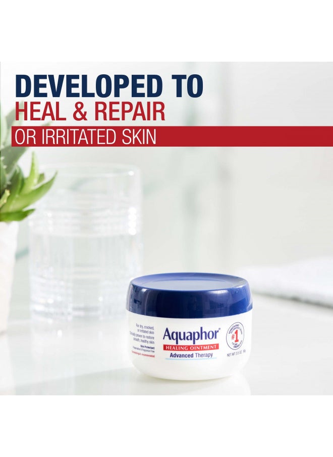 Aquaphor Healing Ointment Advanced Therapy Skin Protectant, Dry Skin Body Moisturizer, 3.5 Ounce (Pack of 3)