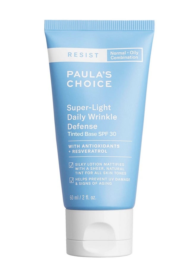 Resist Super-Light Daily Wrinkle Defense Spf 30 Matte Tinted Face Moisturizer, Uva & Uvb Protection, Mineral Sunscreen For Oily Skin, Fragrance-Free & Paraben-Free, 2 Ounces