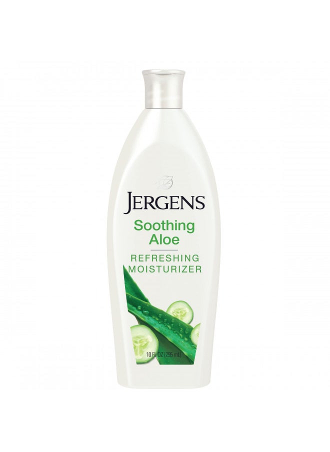 Jergens Soothing Aloe Refreshing Moisturizer, Aloe Vera, 10 oz, Illuminating Hydralucence Blend, with Cucumber Extract, Dermatologist Tested