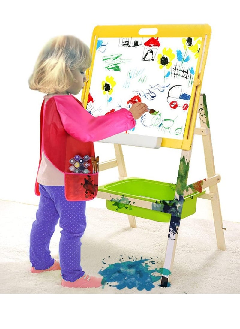 Kids' Long Sleeve Waterproof Art Smock with 3 Pockets, Ages 3-8