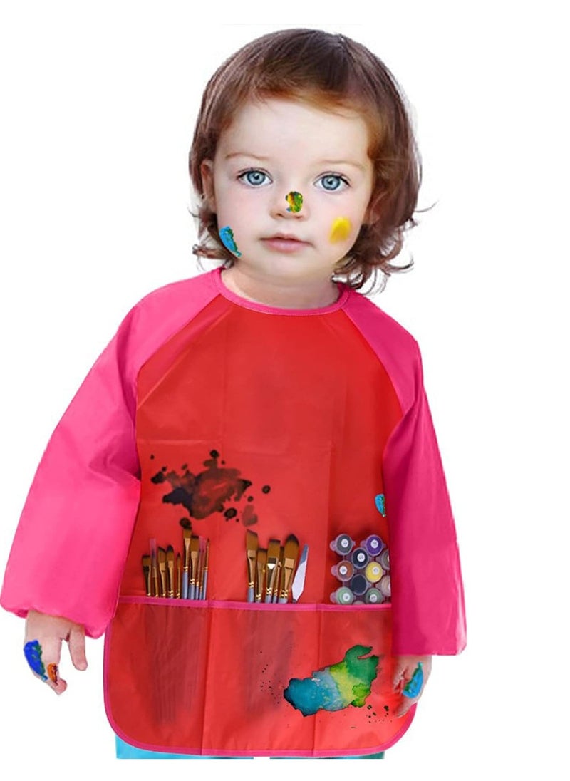 Kids' Long Sleeve Waterproof Art Smock with 3 Pockets, Ages 3-8