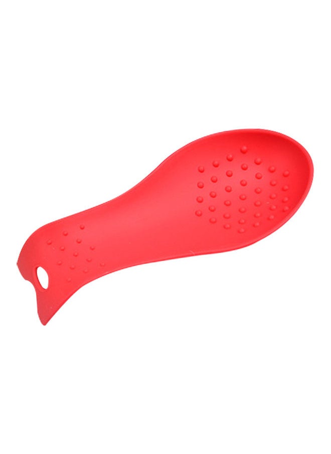 Silicone Spoon Holder Kitchenware Soup Spoon Pad Home Large Spatula Holder Spoon Rest Place Mat Multipurpose Silicone Spoon Put Pad Red 24*3*10cm