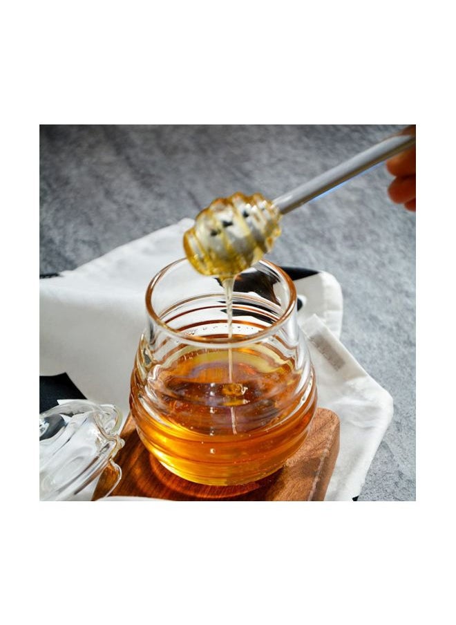 Honey Jar With Dipper And Lid Clear 250ml