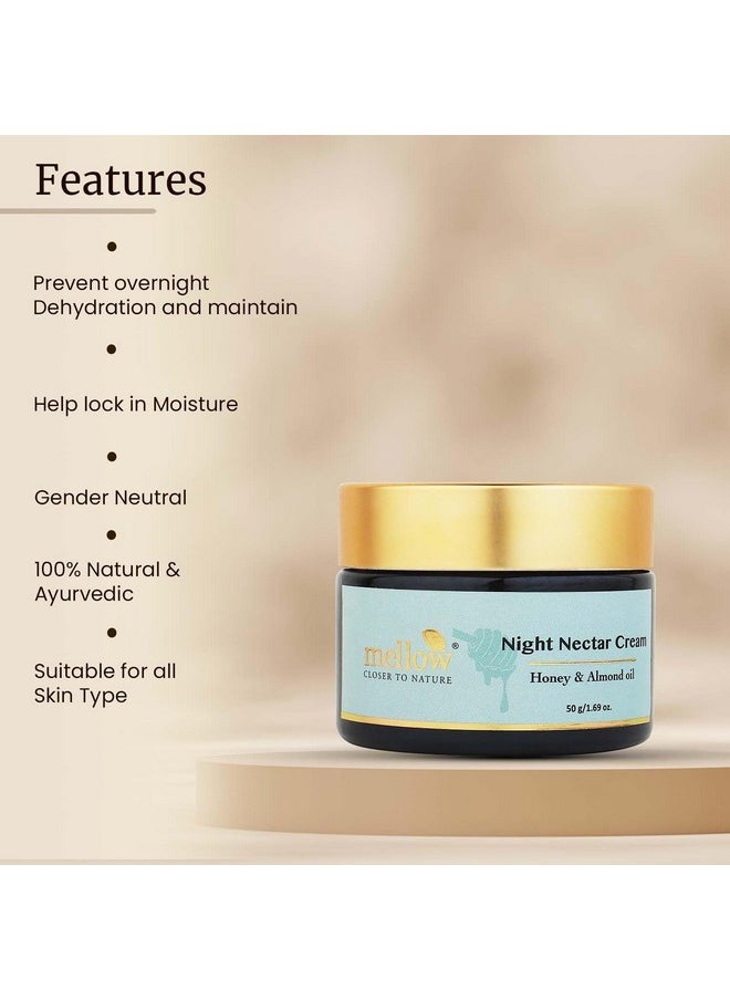 Herbal Night Nectar Cream, With Almond, Honey & Aloe Vera For Brightening & Lightening Skin, Ayurvedic Creams For All Skin Types, Sulphate & Paraben Free [50 Gm]