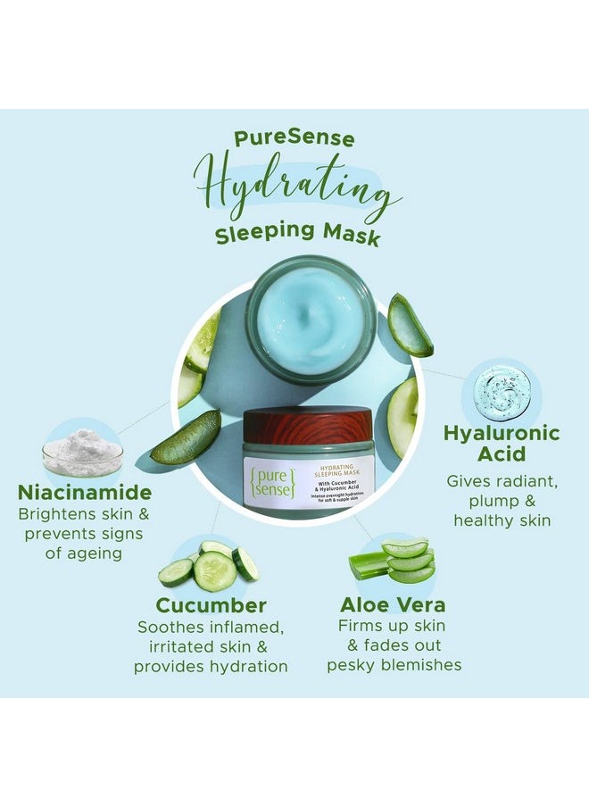 Hydrating Sleeping Mask With Hyaluronic Acid | Cucumber & Aloe Vera | Face Moisturizer & Night Cream For Women 50G