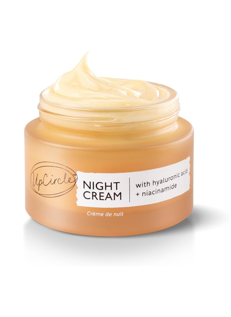 Night Cream with Hyaluronic Acid Niacinamide 55ml Nourishing and Unscented for Sensitive Skin Anti Ageing Properties Vegan Cruelty Free