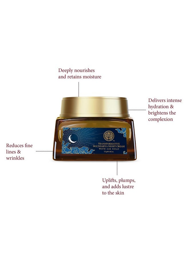 Transformative Soundarya Anti Ageing Night Cream With 24K Gold | For Dry & Dehydrated Skin | With Bakuchiol & Hyaluronic Acid | Moisturising And Hydrating