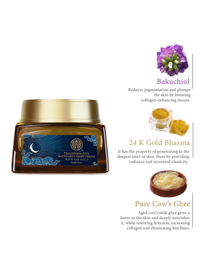 Transformative Soundarya Anti Ageing Night Cream With 24K Gold | For Dry & Dehydrated Skin | With Bakuchiol & Hyaluronic Acid | Moisturising And Hydrating