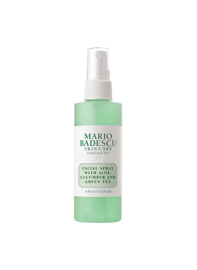 Facial Spray With Aloe, Cucumber And Green Tea For All Skin Types | Face Mist That Hydrates & Invigorates | 4 Fl Oz