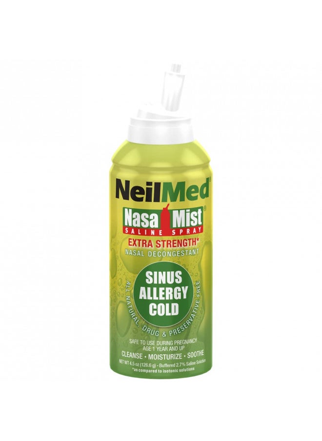 Nasa Mist Hypertonic Extra Strength Saline Spray, Green 4.5 fl oz, Pack Of 1