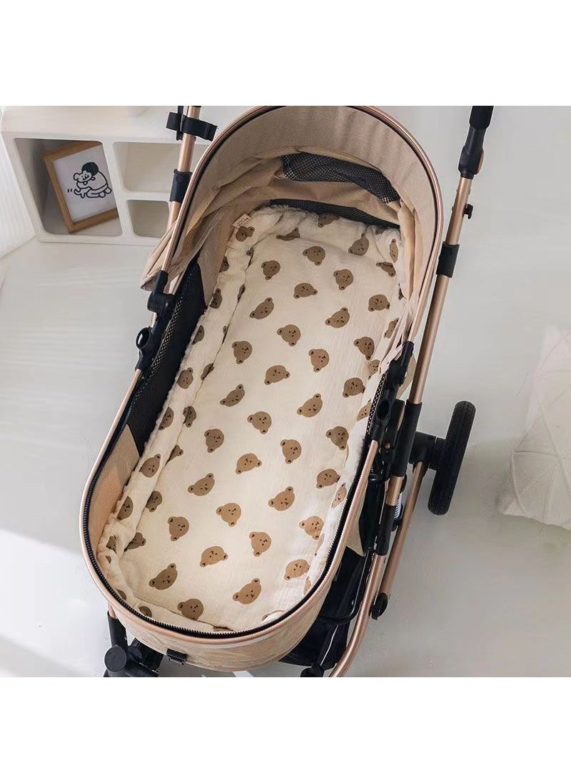 Baby Stroller Pad Soft Comfy Thick Plush Cotton Mat Bear head