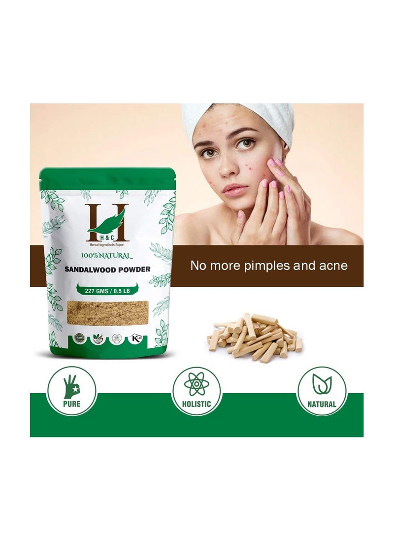 H&C Herbal Ingredients Expert Natural Sandalwood/Chandan Powder Pack - 227g For Face Pack