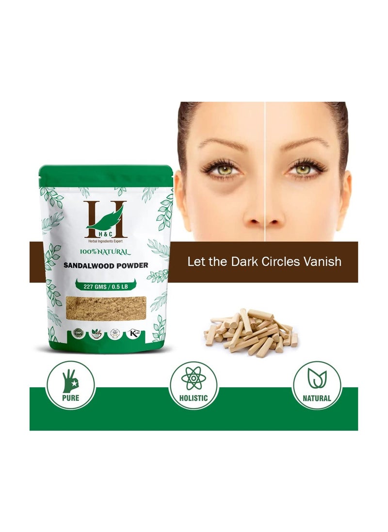 H&C Herbal Ingredients Expert Natural Sandalwood/Chandan Powder Pack - 227g For Face Pack