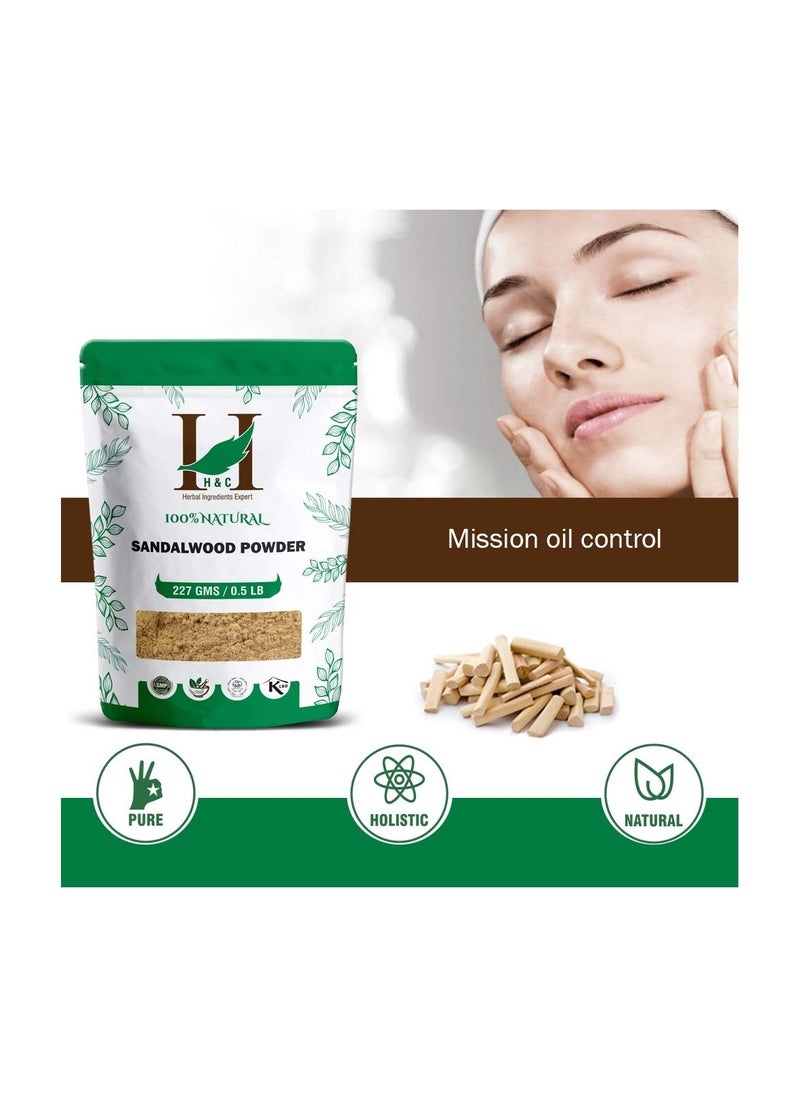 H&C Herbal Ingredients Expert Natural Sandalwood/Chandan Powder Pack - 227g For Face Pack