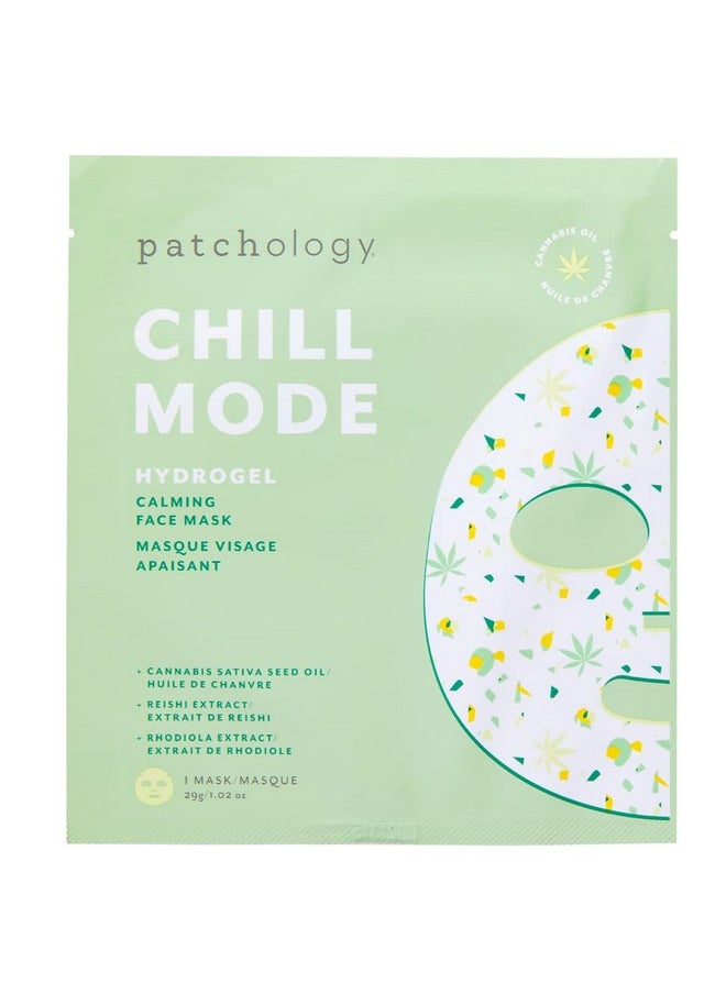 Hydrogel Face Mask With Cannabis And Sativa Seed Oil - Patchology Chill Mode - Gel Face Mask For Women And Men To Soothe And Moisturize Skin. 1 Count.