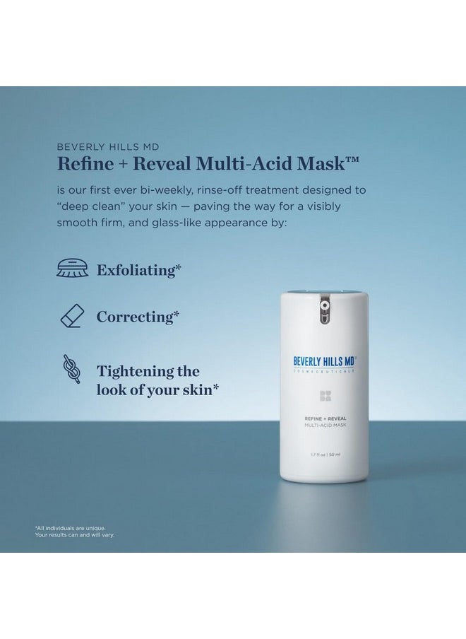 Refine + Reveal Multi-Acid Mask For Aging Skin, Anti-Wrinkle Exfoliating Formula For Smooth Skin- Target Dark Spots, Large Pores W/Glycolic, Lactic, Mandelic, Salicylic, Azelaic Acid